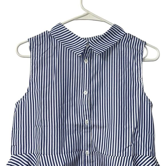 English Factor Girls Kids stripe Blue and White High-low Top/Blouse(Size 13/14) - Picture 3 of 5